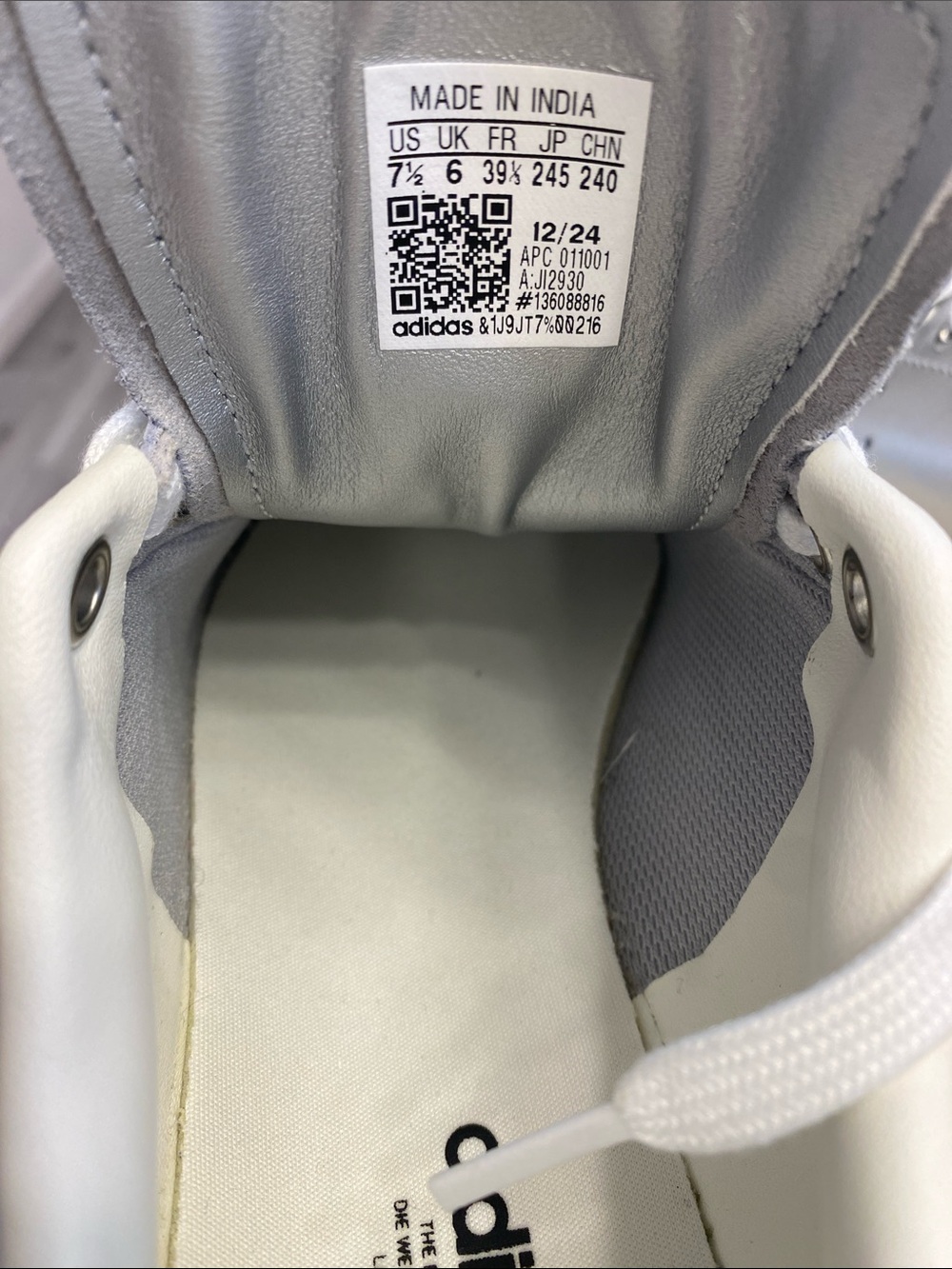 adidas Silver Metallic Stan Smith Sneakers with White Laces - Picture 4 of 7